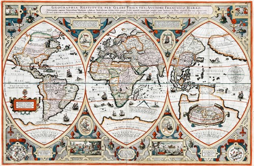 Mappa del mondo 1618 - , di