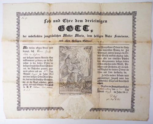 Certificato ingresso ordine